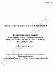 ЕГЭ 2026, Математика, 11 класс, Демонстрационный вариант, Профильный уровень, Проект