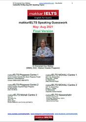 IELTS Speaking Guesswork, May-August 2021, Final Version, Makkar K.K., 2021