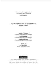 Analyzing english grammar, Klammer T., Schulz M., Volpe A., 2013