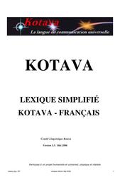 Lexique simplifié kotava - français, 2006