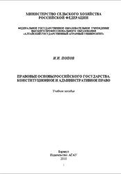 Правовые основы Российского государства, Конституционное и административное право, Попов И.Н., 2010