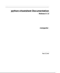 Python-cheatsheet Documentation, 2018