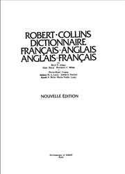 Dictionnaire Anglais-Francais, Robert Collins, 1987