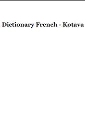 Kotava, Dictionary French, 2007