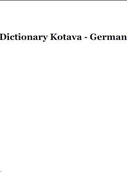 Dictionary Kotava-Germanh, 2007