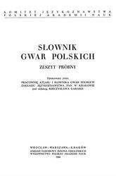 Slownik gwar polskich, Taszycki W., 1964