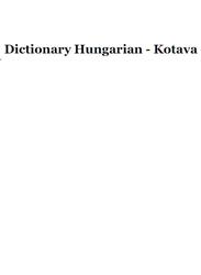 Kotava, Dictionary Hungarian, 2007