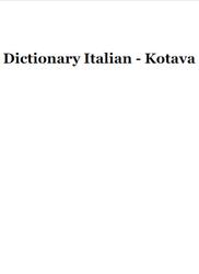 Kotava, Dictionary Italian, 2007