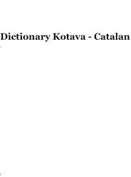 Dictionary Kotava-Catalan, 2007