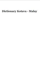 Dictionary Kotava-Malay, 2007