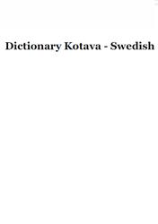 Dictionary Kotava-Swedish, 2007