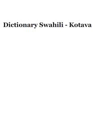 Dictionary Swahili-Kotava, 2007